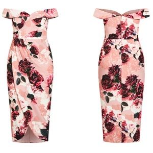 City Chic Lost In Love Rose Pink Bridesmaid Wedding Maxi Dress - 18/2X